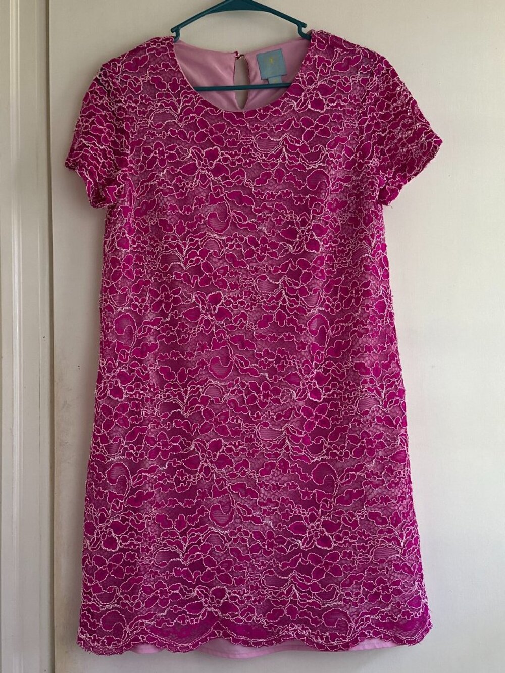 CeCe Short Sleeve Pink Dress 6P